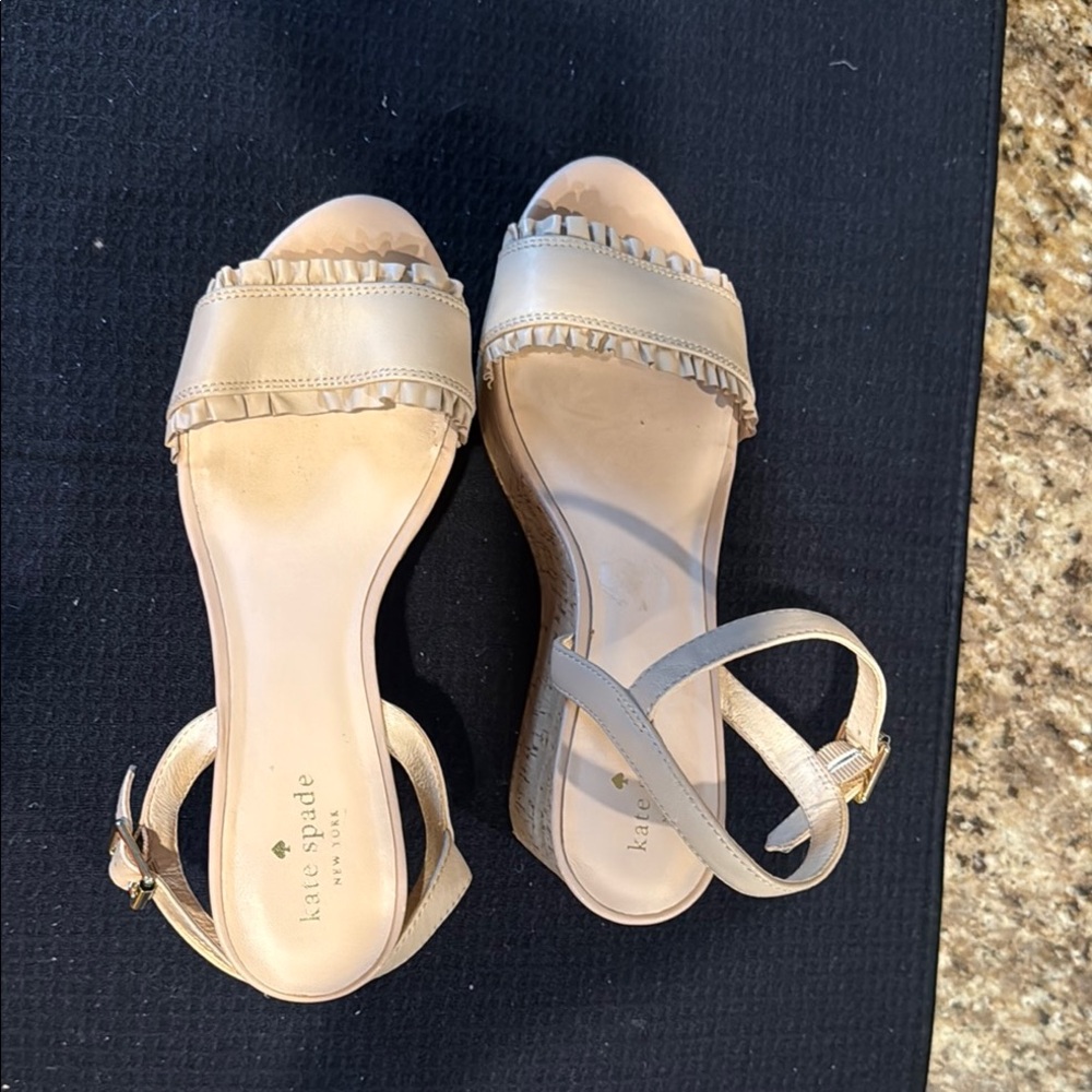 Kate Spade Tan Sandals with Rhinestone Embellishments